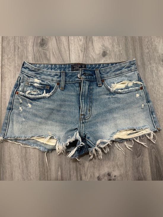 Abercrombie & Fitch Pants - A&F Distressed Light Blue Denim Women's Cutoff Shorts